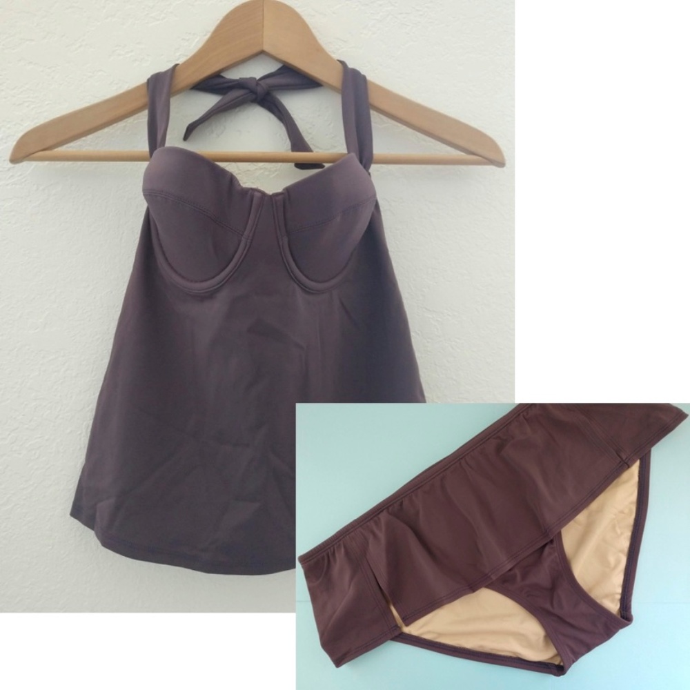 Victoria's Secret matching purple tankini and bottom M - new